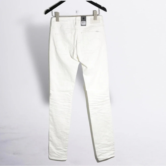NWT G-Star 3301 High Skinny In Inza White Stretch Denim 3D Aged size 25 - Picture 3 of 9